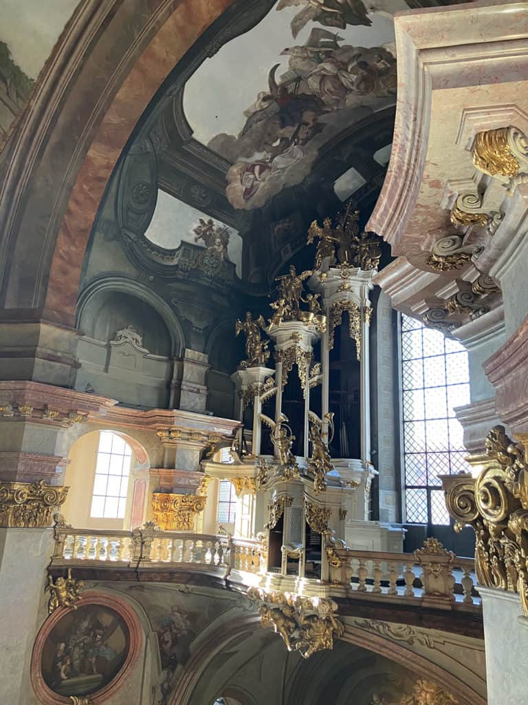 Photograph of the organ in PRague on which Mozart played